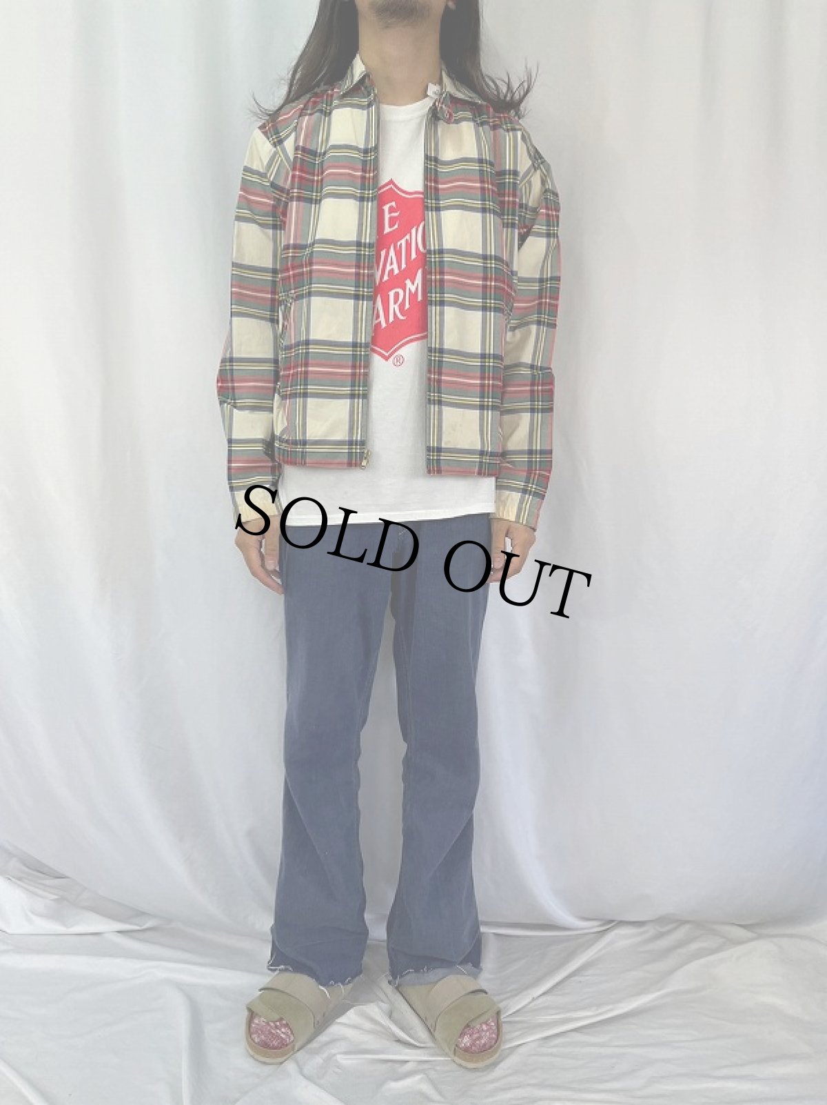 画像2: 90's〜 POLO Ralph Lauren チェック柄 コットンポプリンスイングトップ S (2)