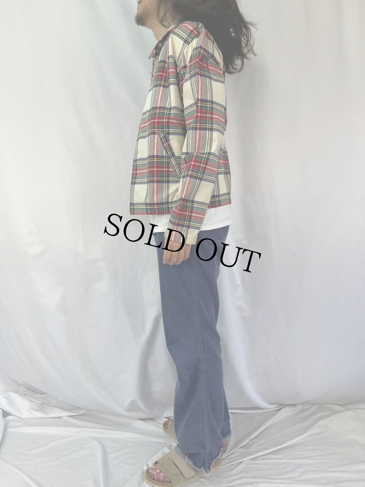 画像3: 90's〜 POLO Ralph Lauren チェック柄 コットンポプリンスイングトップ S (3)