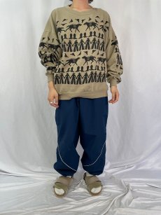 画像2: 2000's Michigan Rag Co. カウボーイ柄 プリントスウェット 2XL (2)