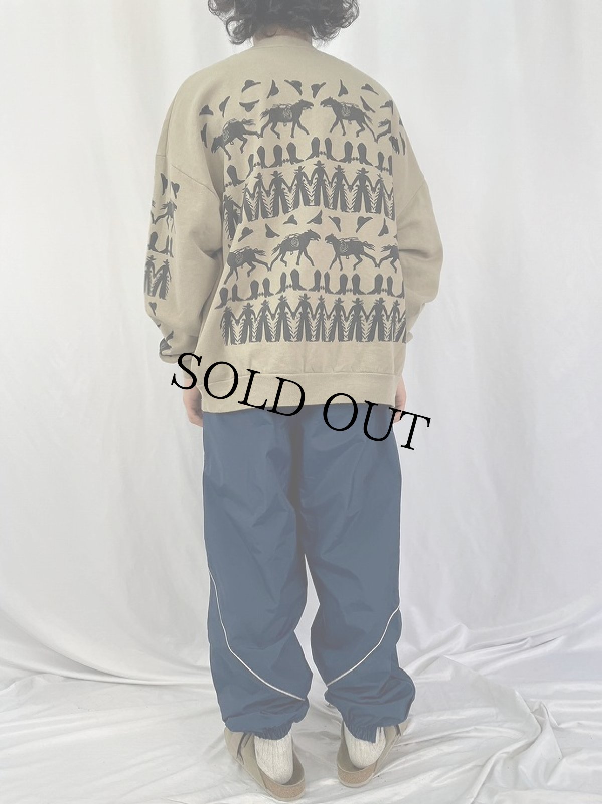 画像4: 2000's Michigan Rag Co. カウボーイ柄 プリントスウェット 2XL (4)