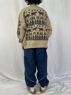 画像4: 2000's Michigan Rag Co. カウボーイ柄 プリントスウェット 2XL (4)