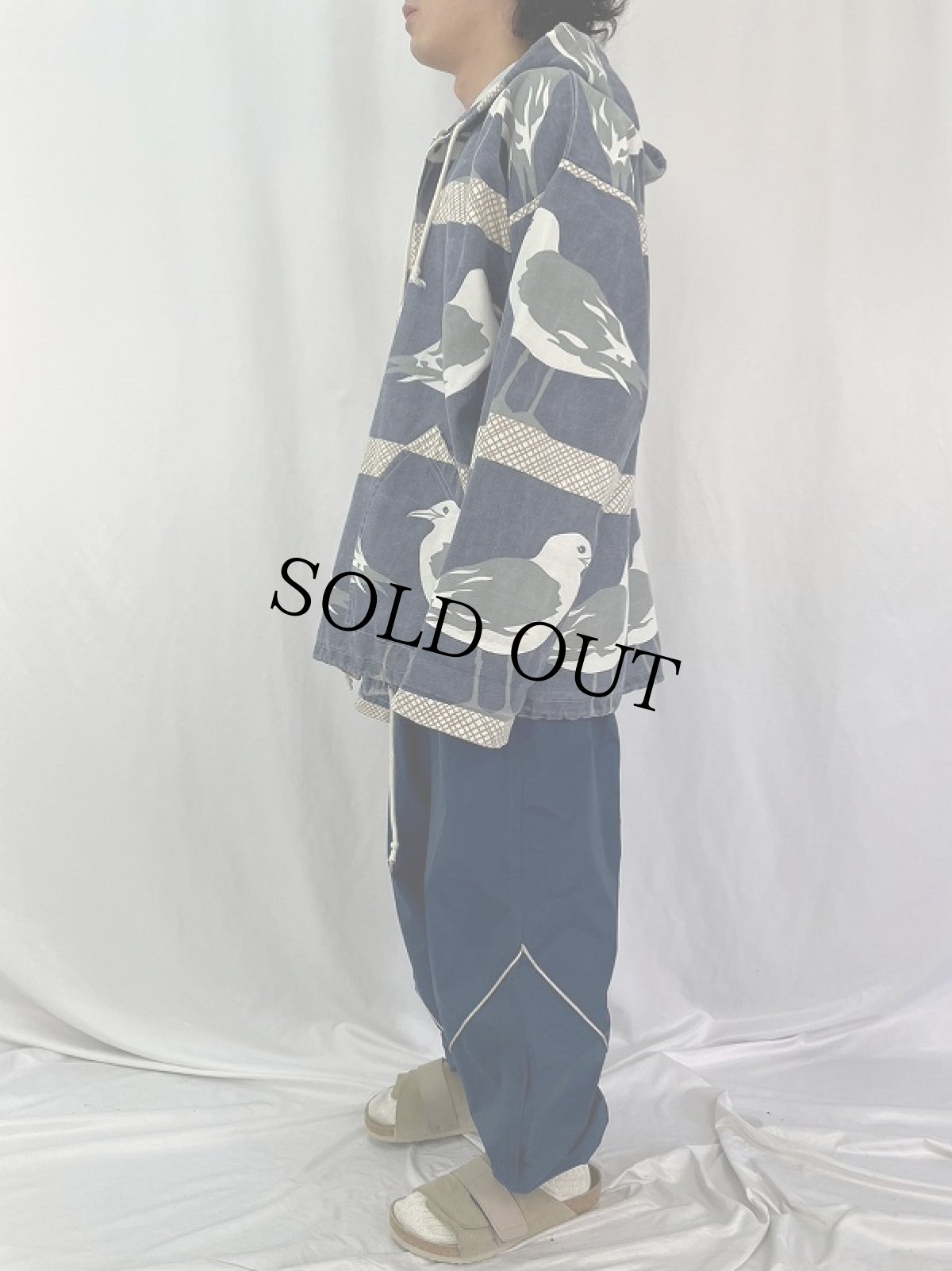 画像3: 80〜90's MICHIGAN RAG CO. USA製 カモメ柄 パーカー L/XL (3)