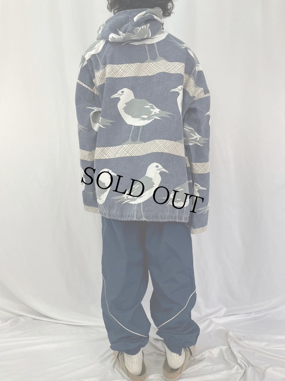 画像4: 80〜90's MICHIGAN RAG CO. USA製 カモメ柄 パーカー L/XL (4)