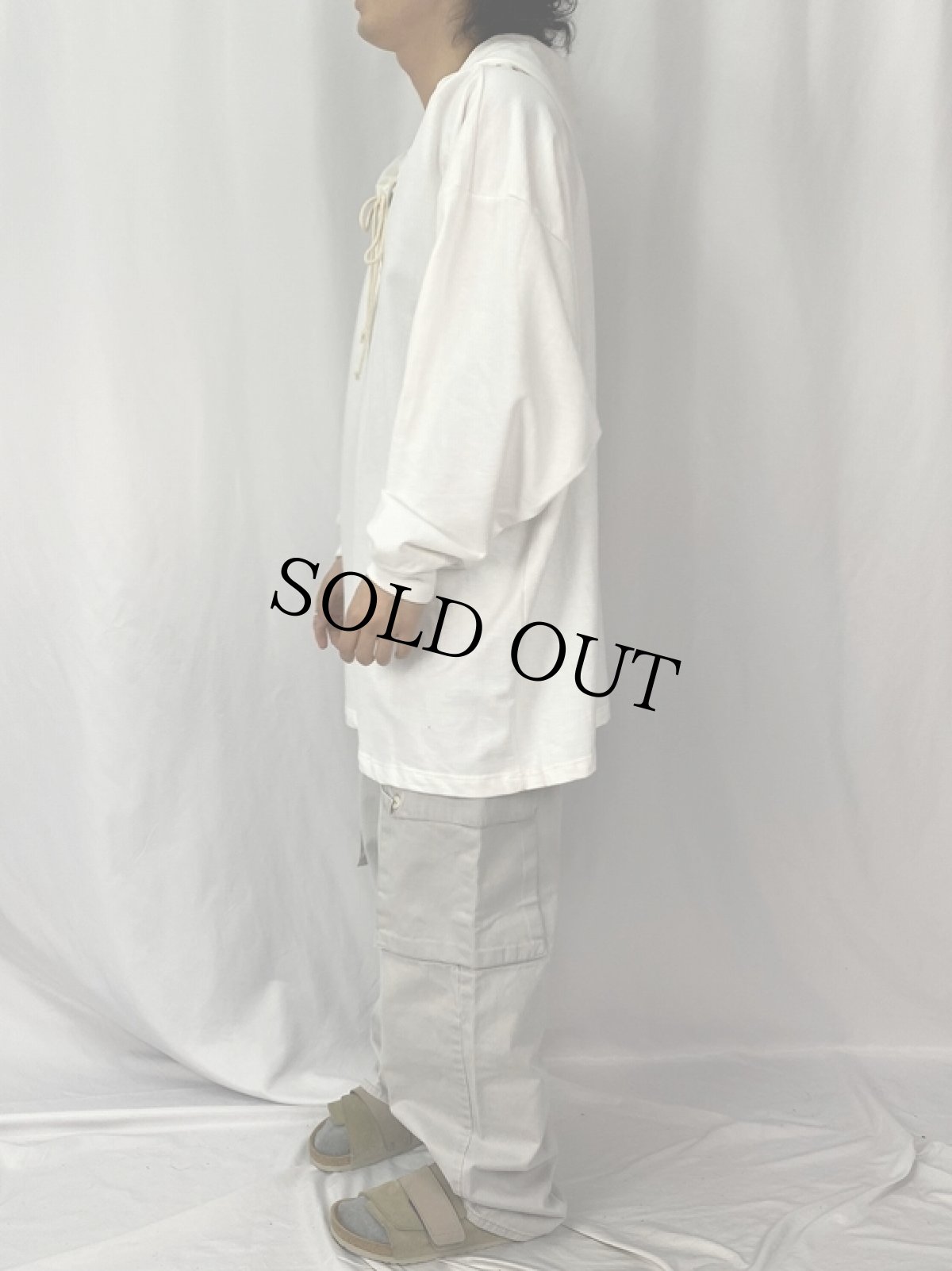 画像3: 90's USA製 レースアップフーディー  (3)