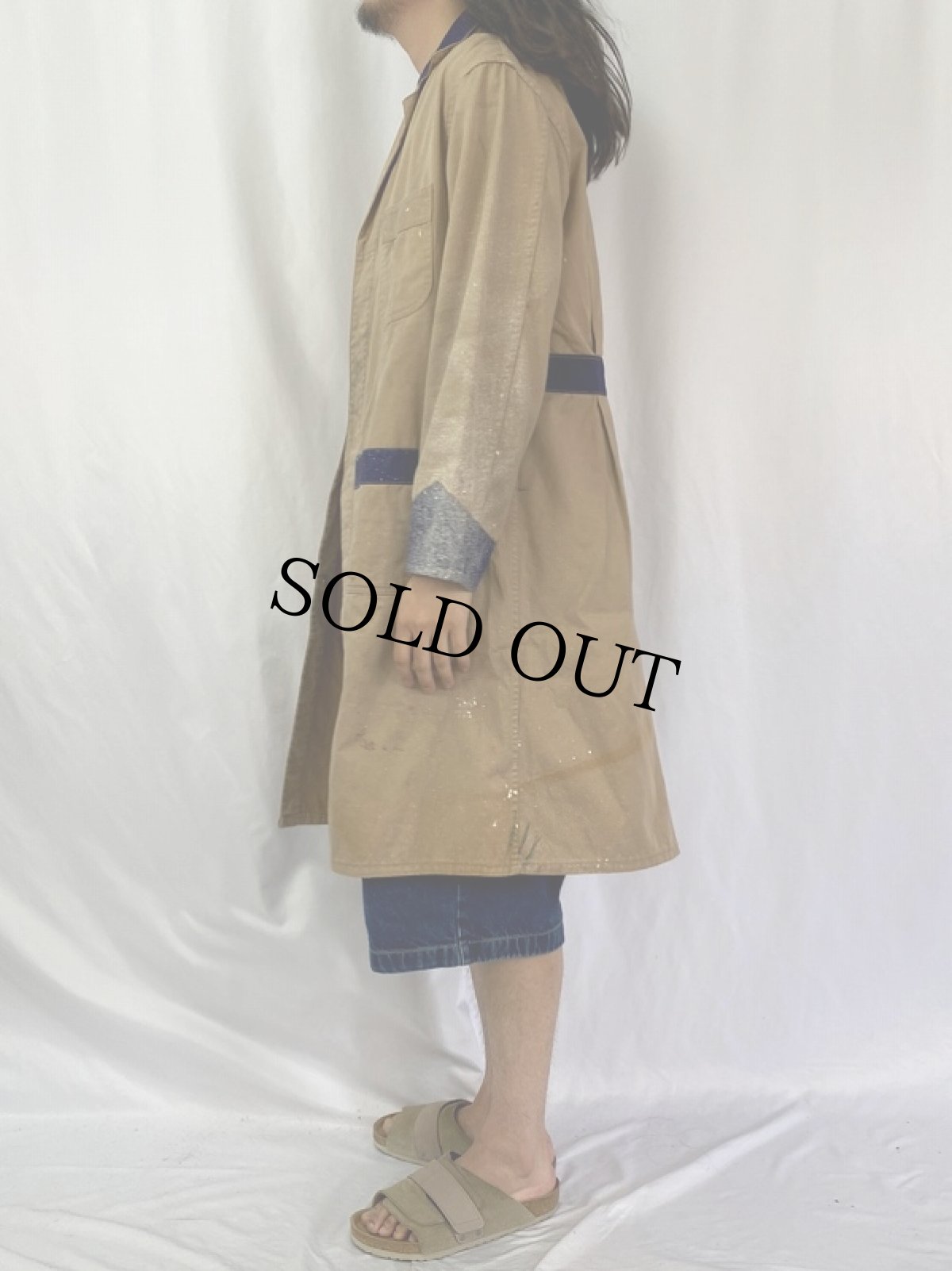 画像3: 60's ペンキペイント コットンツイル ワークコート SIZE42R (3)