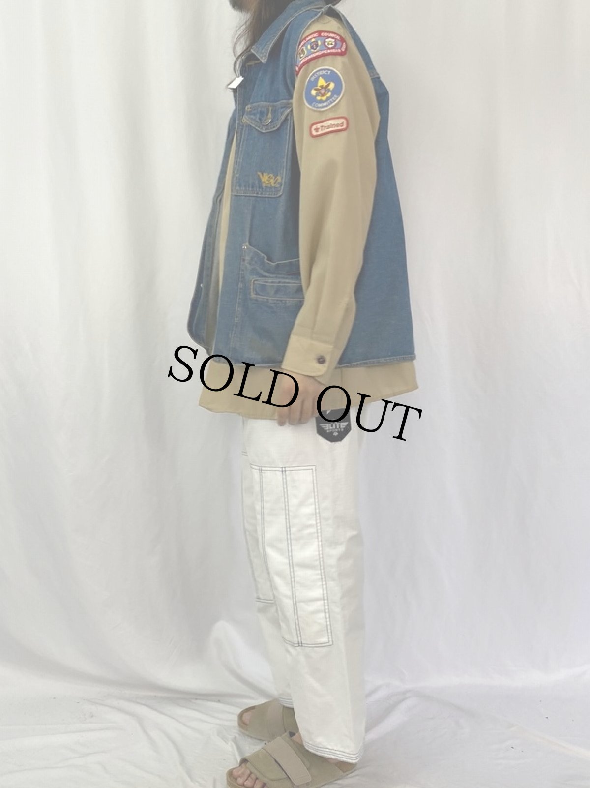 画像3: 90's〜 Vision Sports Gear ロゴ刺繍 デニムベスト (3)