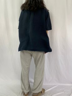 画像4: POLO Ralph Lauren リネン×シルク オープンカラーシャツ BLACK XXL (4)