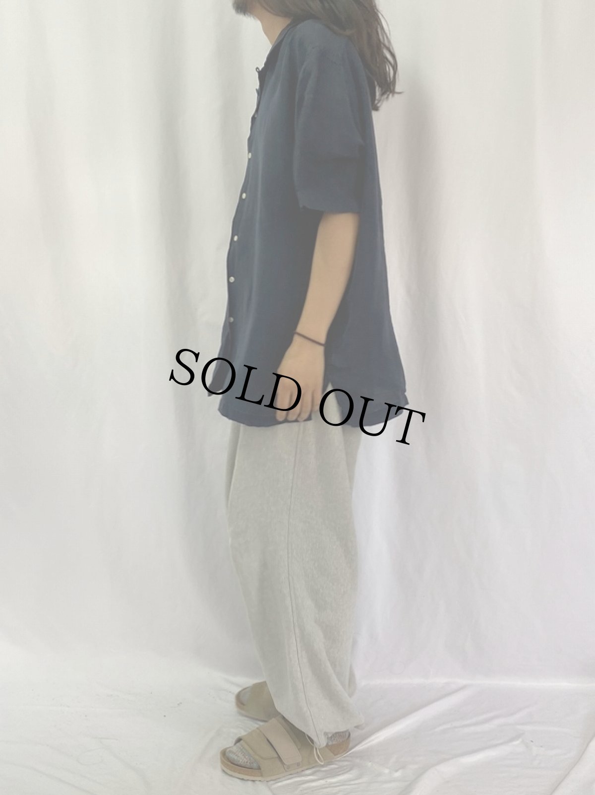 画像3: POLO Ralph Lauren リネン×シルク オープンカラーシャツ BLACK XXL (3)