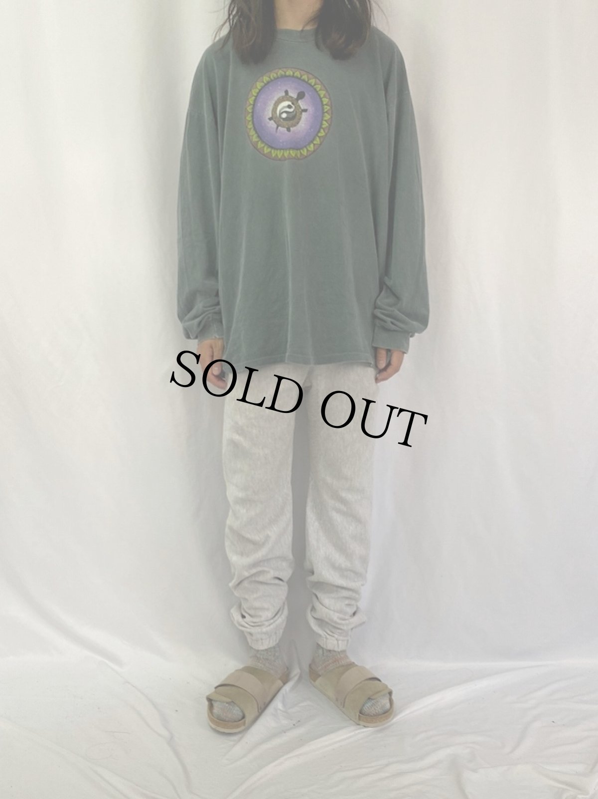 画像2: 80's Champion トリコタグ REVERSE WEAVE USA製 "MARITIME" プリントスウェットパンツ L (2)