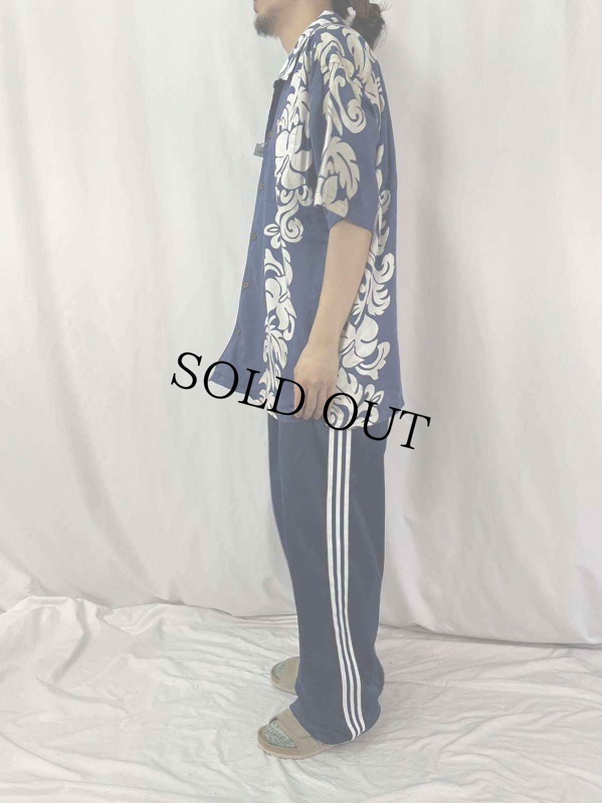 画像3: 2000's Patagonia pataloha "NEW BELGIUM" ボーダーパターン リーフ柄 コットンアロハシャツXXL (3)