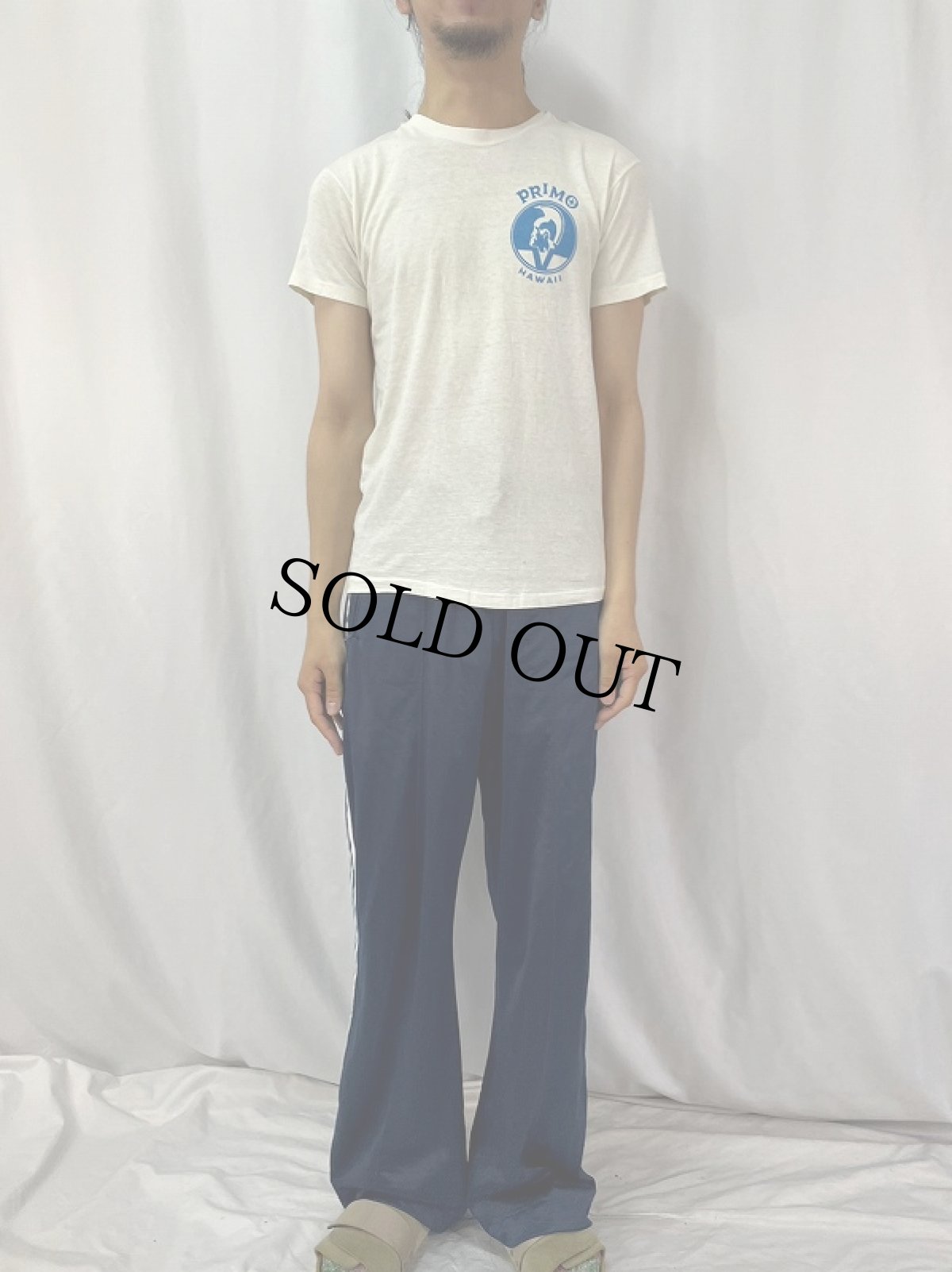 画像2: 60's Hanes "PRIMO HAWAII" 染み込みプリントTシャツ M (2)