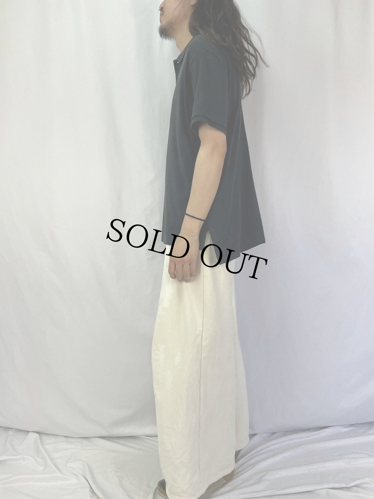 画像3: POLO Ralph Lauren ロゴ刺繍 天竺ポロシャツ BLACK XL (3)