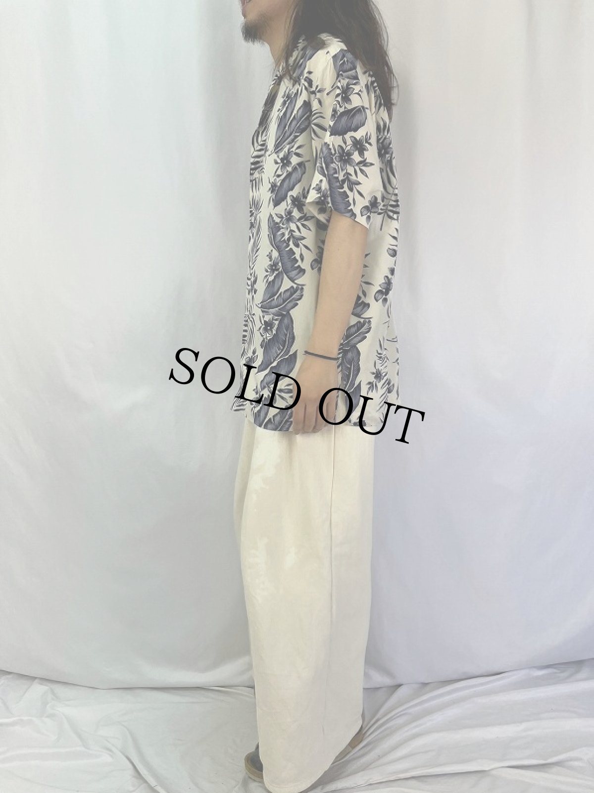 画像3: POLO Ralph Lauren "CLAYTON" ハイビスカス柄 ビスコースアロハシャツ L (3)