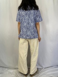 画像4: POLO Ralph Lauren "CALDWELL" ハイビスカス柄 リネン×コットン アロハシャツ M (4)