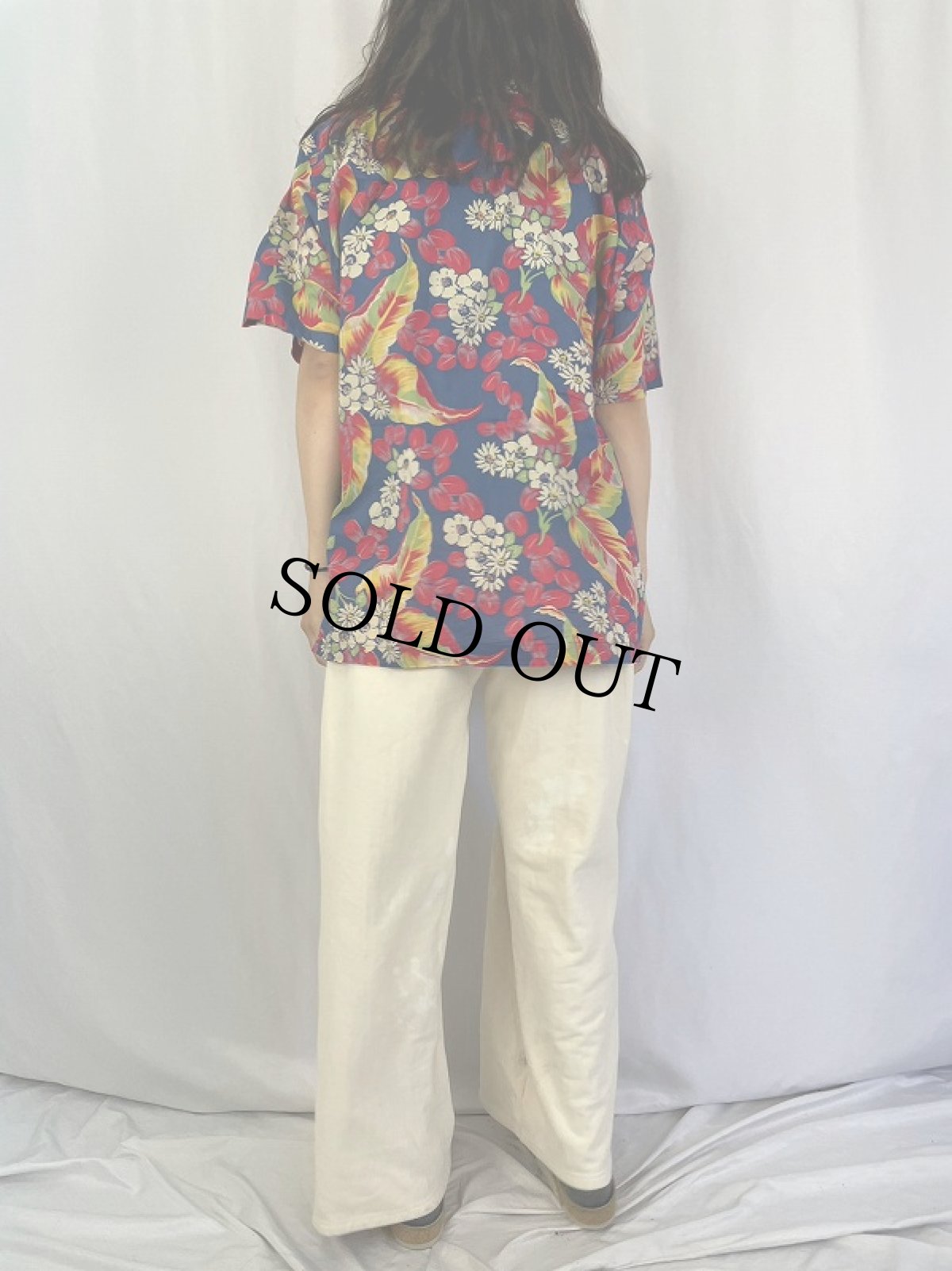 画像4: POLO Ralph Lauren "CLAYTON" ハイビスカス柄 コットンアロハシャツ L (4)