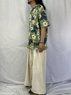 画像3: POLO Ralph Lauren "CLAYTON" ハイビスカス柄 コットンアロハシャツ L (3)