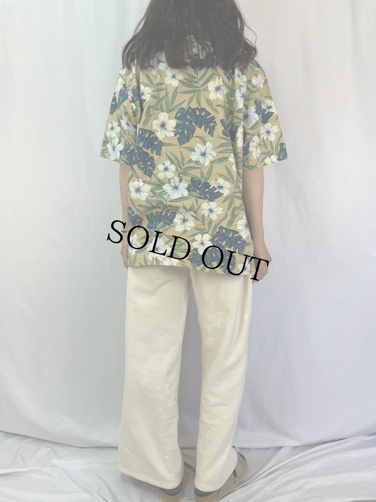 画像4: POLO Ralph Lauren "CLAYTON" ハイビスカス柄 コットンアロハシャツ L (4)