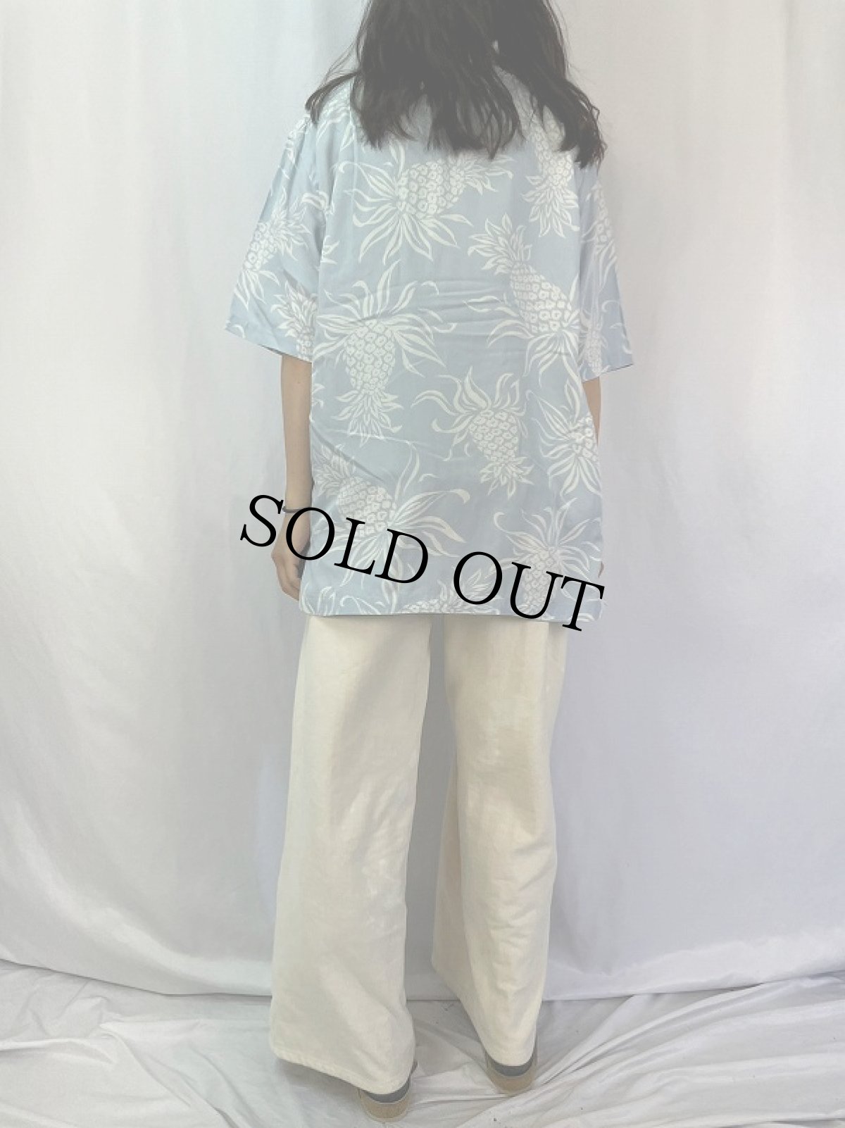 画像4: POLO Ralph Lauren "CLAYTON" パイナップル柄 レーヨンアロハシャツ M (4)