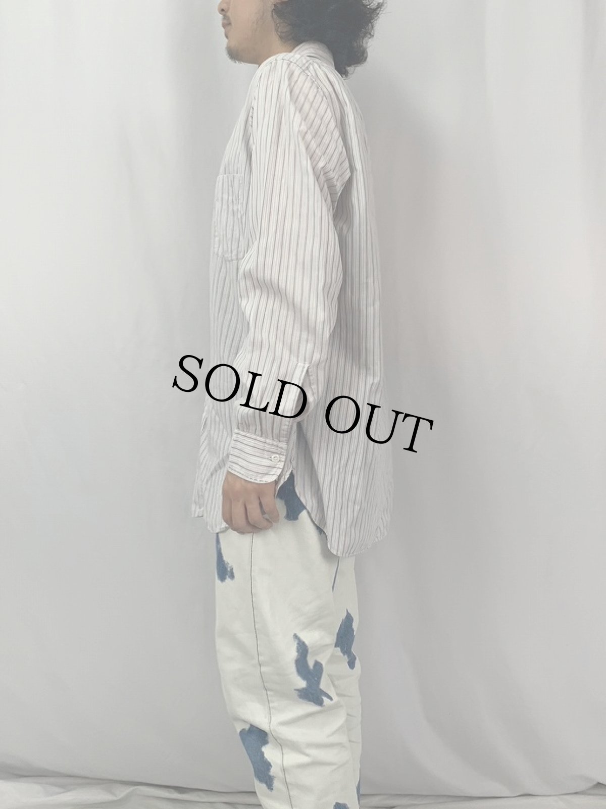 画像3: 60's ARROW USA製 マチ付き ストライプ柄 コットンドレスシャツ SIZE16 (3)