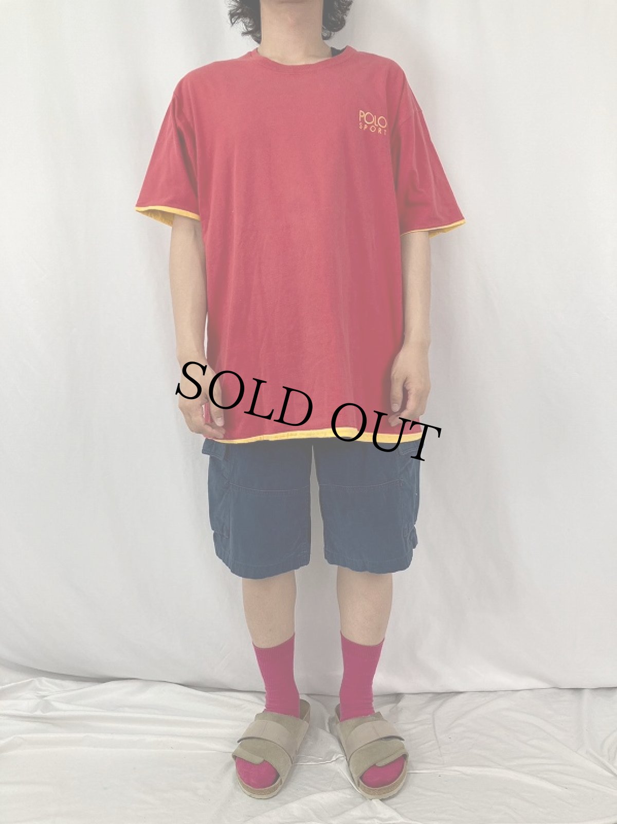 画像2: 90's POLO Ralph Lauren USA製 "POLO SPORT" リバーシブルデザインTシャツ L (2)