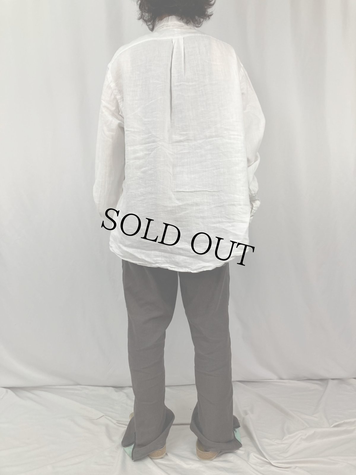 画像4: 90's Ralph Lauren "CUSTOM FIT" リネン ボタンダウンシャツ XXL (4)