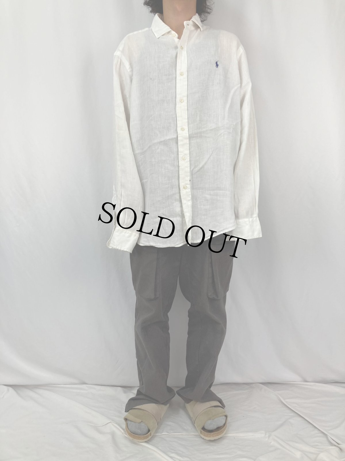 画像2: POLO Ralph Lauren リネンシャツ XL (2)