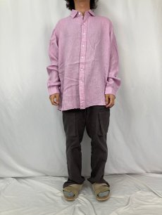 画像2: 90's〜 POLO Ralph Lauren "WESTERTON" リネンシャツ PURPLE XL (2)