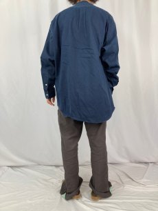 画像4: 90's〜 POLO Ralph Lauren "POSTBOY" バンドカラーコットンシャツ NAVY L (4)