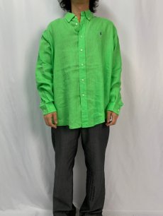 画像2: POLO Ralph Lauren "CUSTOM FIT " シルクボタンダウンシャツ XL (2)