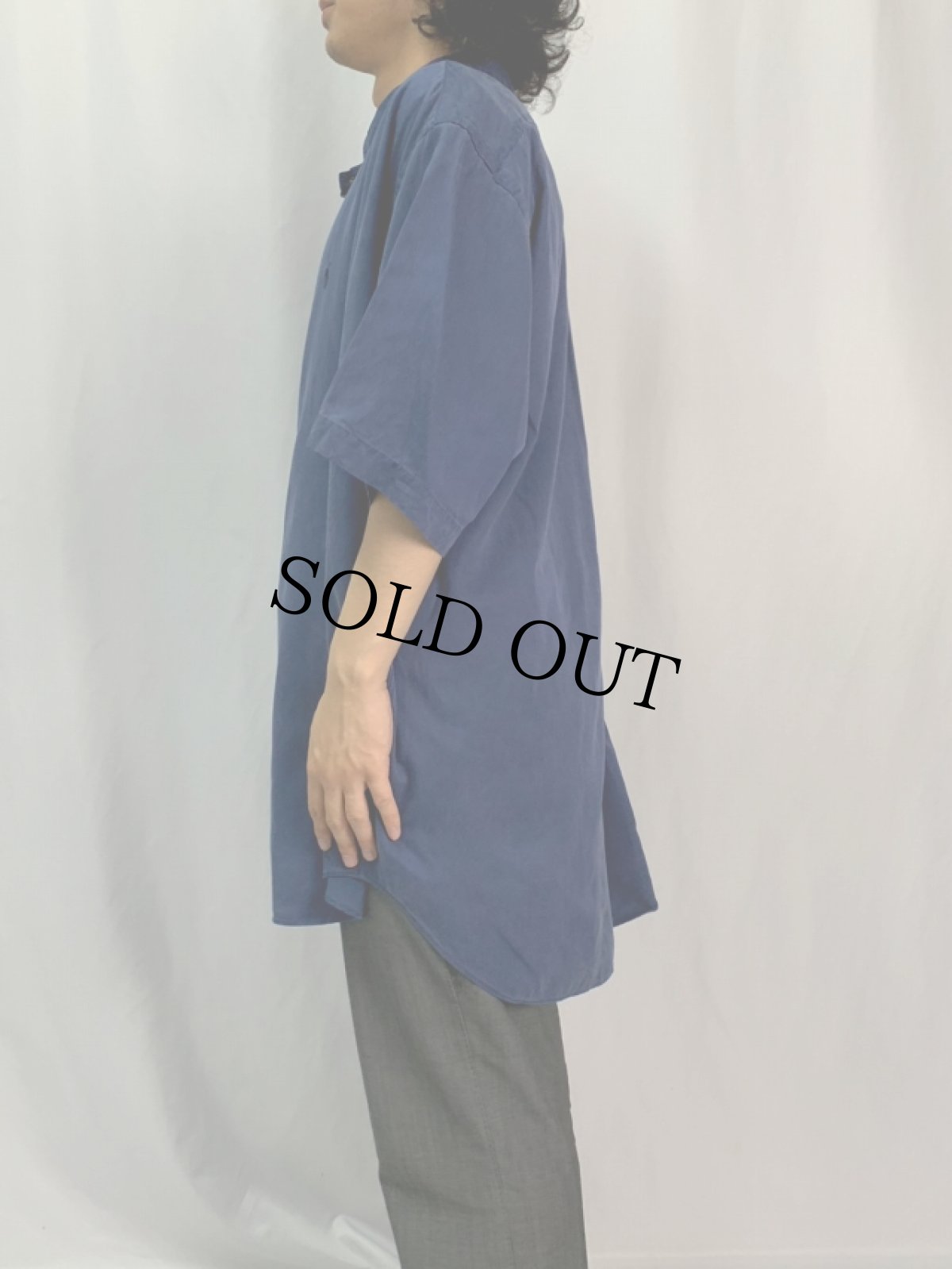 画像3: POLO Ralph Lauren "BLAKE " シルク×コットン ボタンダウンシャツ NAVY XXL (3)