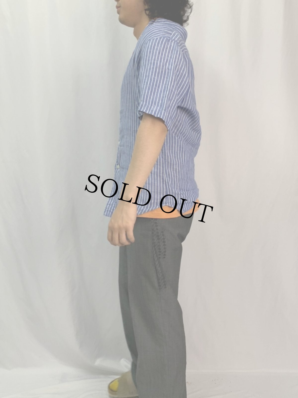 画像3: POLO Ralph Lauren "CLASSIC FIT " ストライプ柄 ボタンダウンリネンシャツS (3)