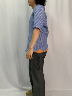画像3: POLO Ralph Lauren "CLASSIC FIT " ストライプ柄 ボタンダウンリネンシャツS (3)
