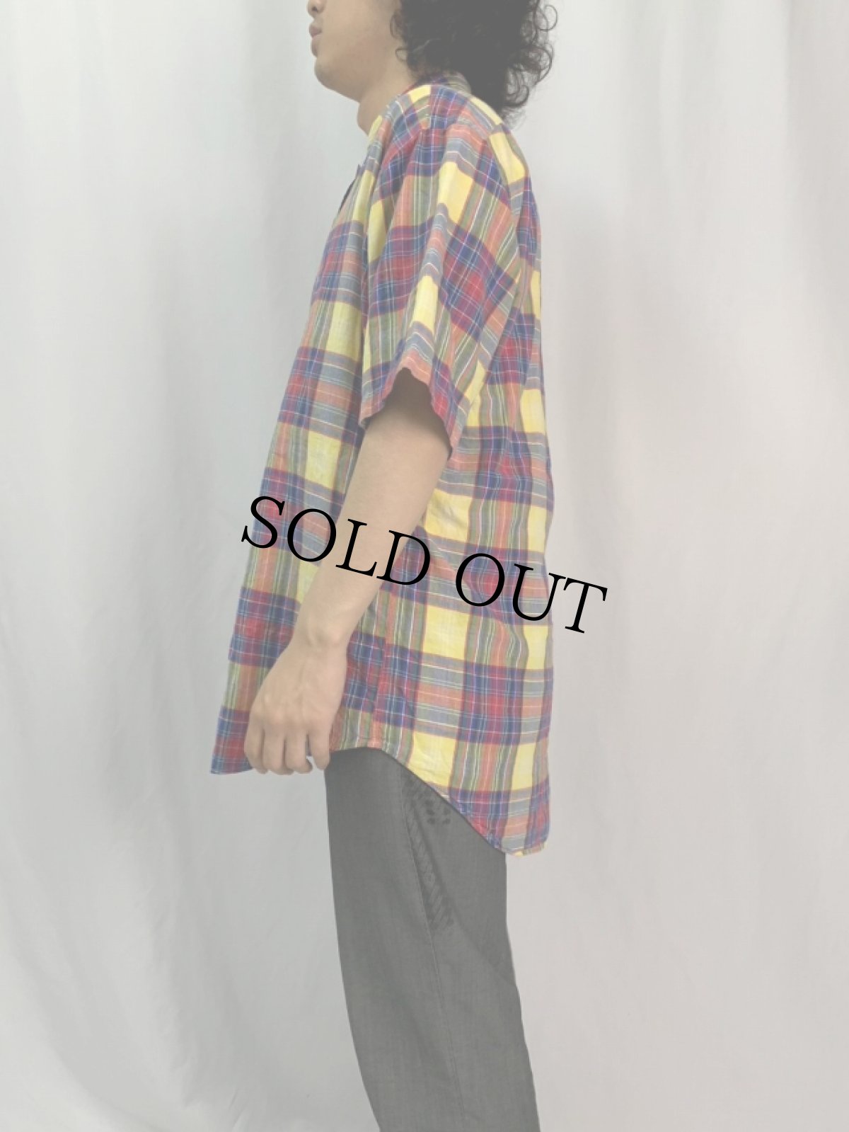 画像3: POLO Ralph Lauren "BLAKE" インディアンマドラスチェック柄 ボタンダウンコットンシャツ M (3)