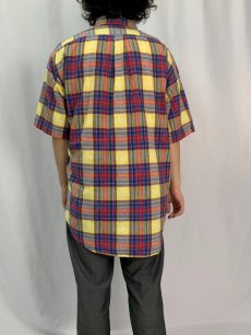 画像4: POLO Ralph Lauren "BLAKE" インディアンマドラスチェック柄 ボタンダウンコットンシャツ M (4)