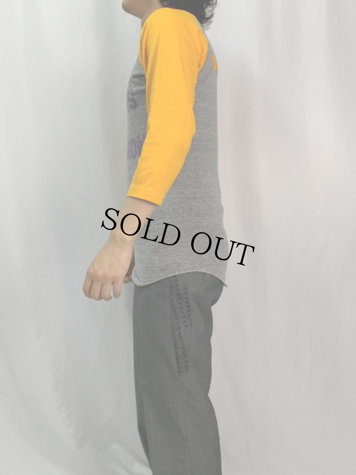 画像3: 80's USA製 "FLOWERS FOR ALGERNON" ツーフェイスプリントラグランTシャツ M (3)