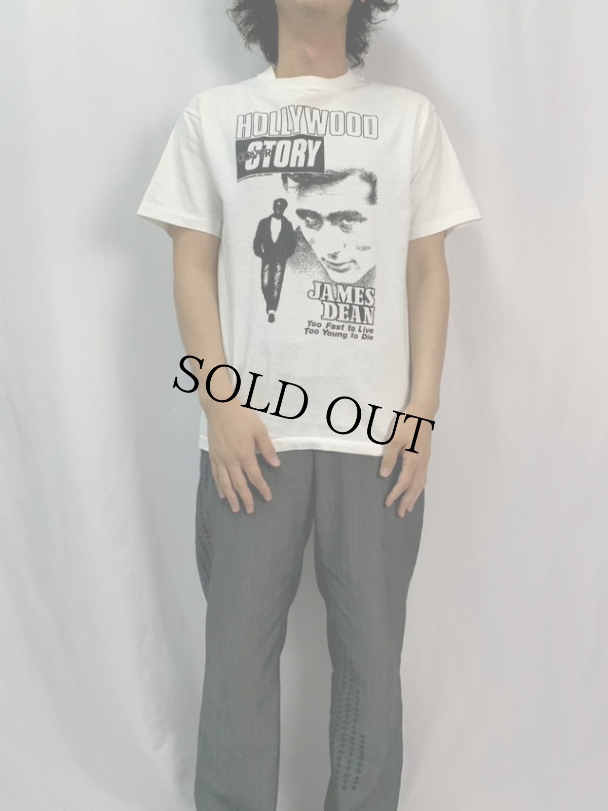 画像2: 90's JAMES DEAN USA製 "HOLLYWOOD COVER STORY" ハリウッドスタープリントTシャツ M (2)