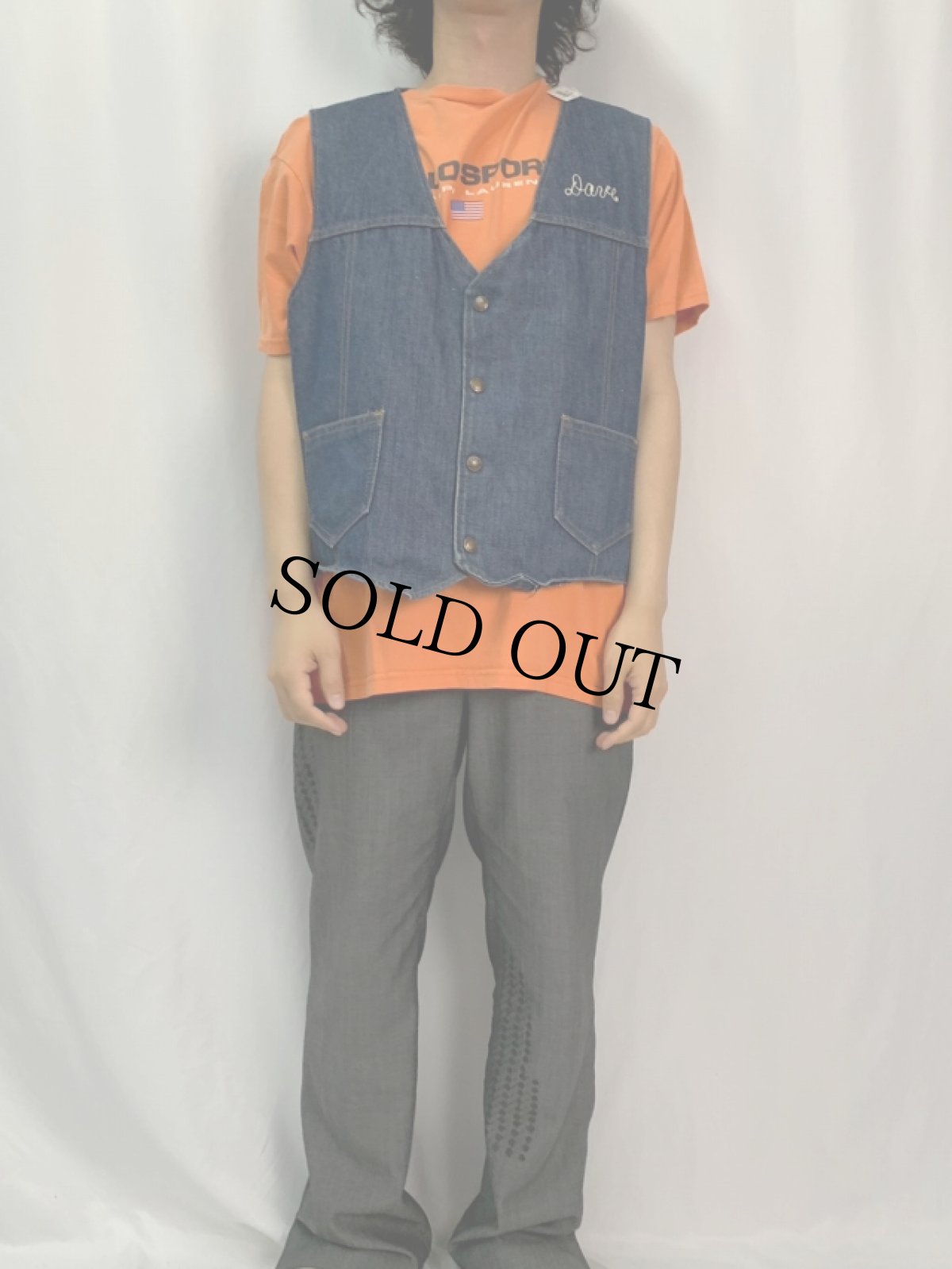 画像3: 70〜80's STOREBRAND "Country Riders Club" バイク チェーン刺繍 デニムベスト XL (3)