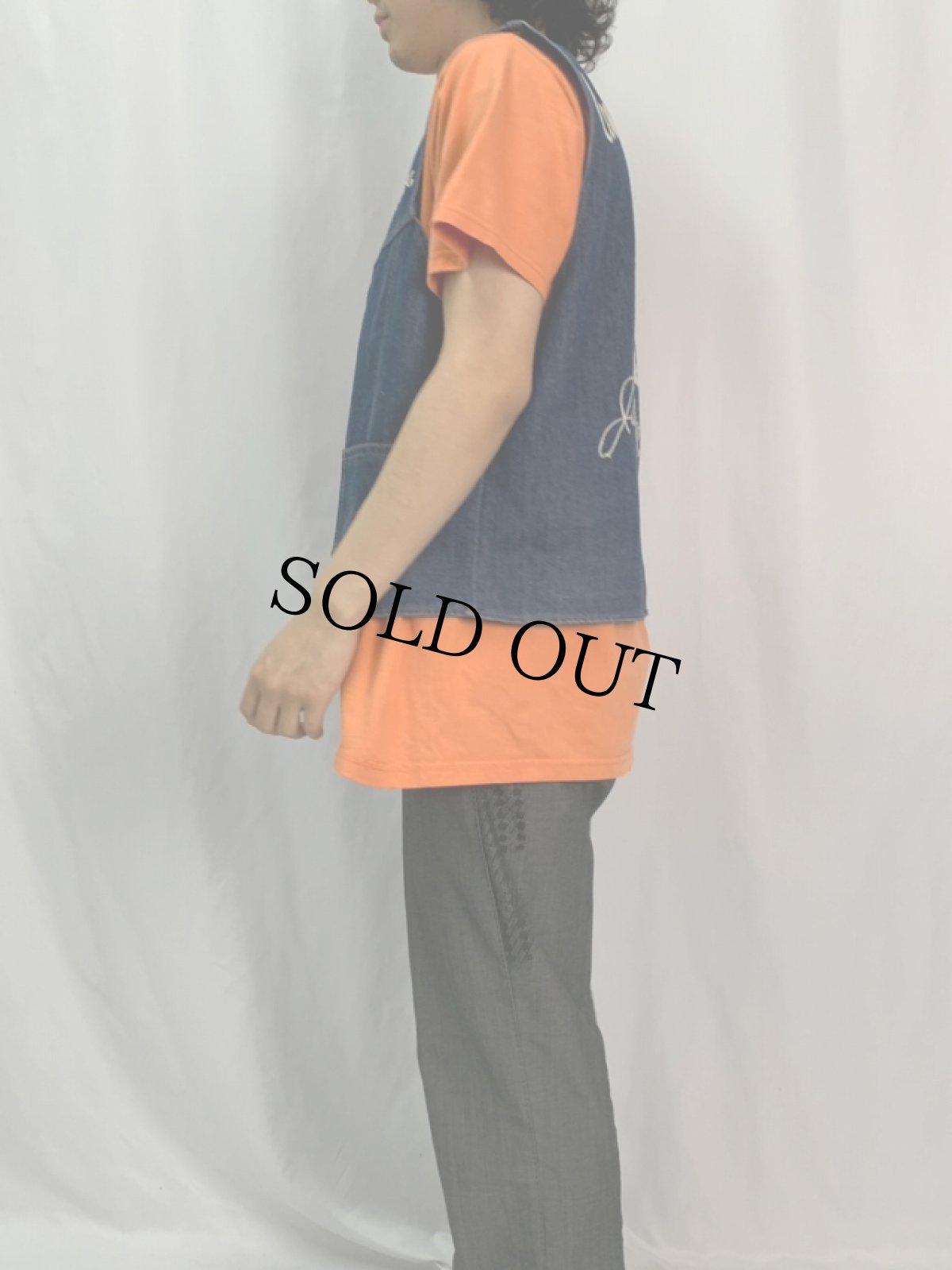 画像4: 70〜80's STOREBRAND "Country Riders Club" バイク チェーン刺繍 デニムベスト XL (4)