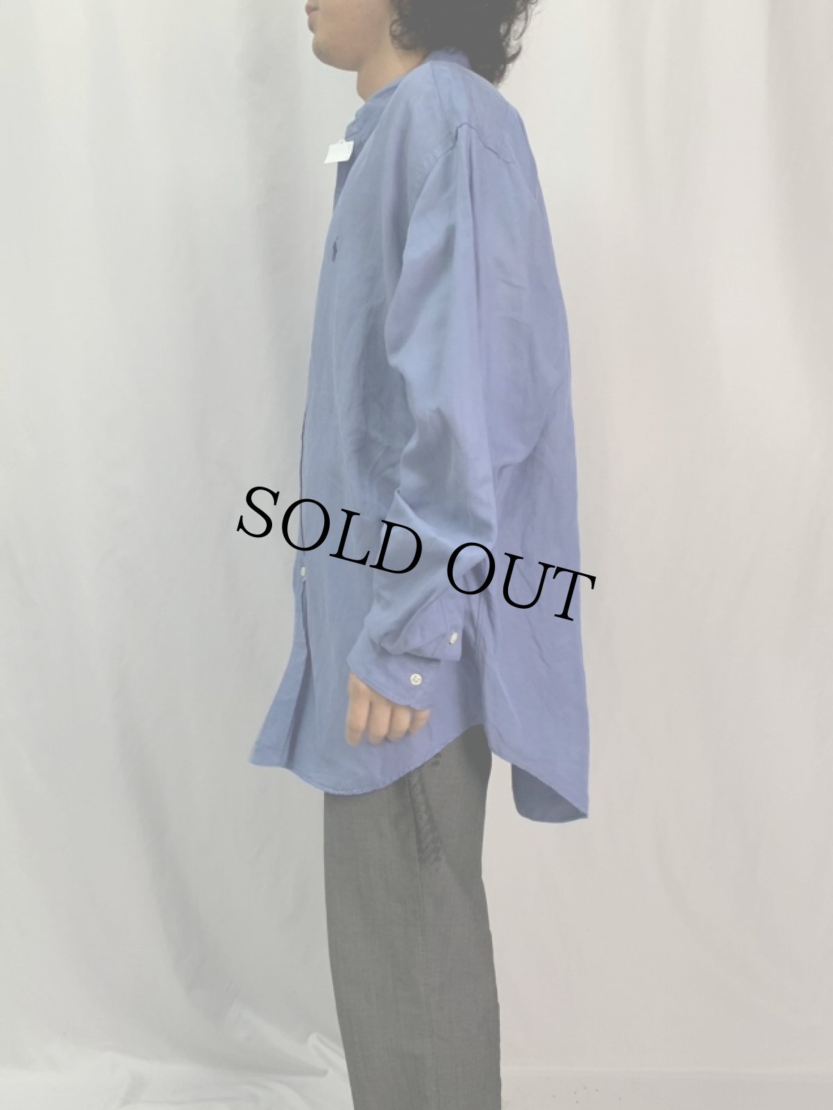 画像3: POLO Ralph Lauren "BLAKE" シルク×リネン ボタンダウンシャツ XL (3)