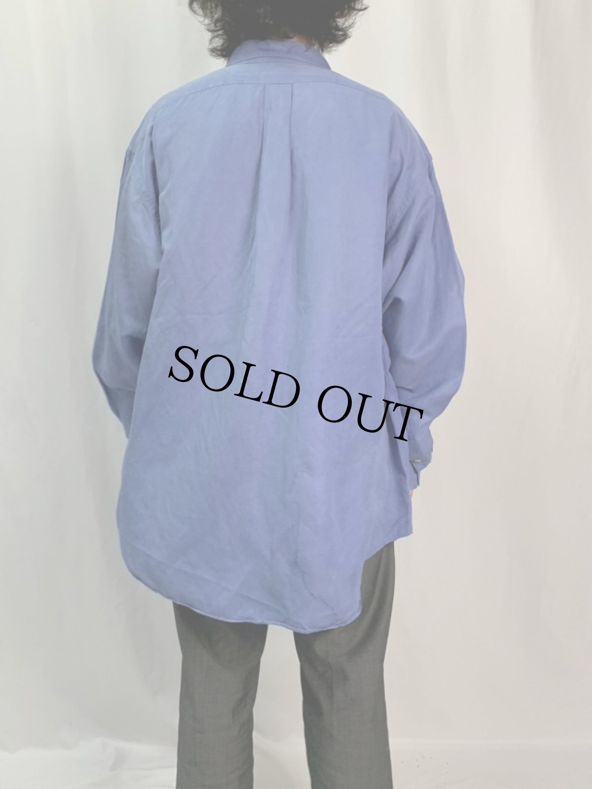 画像4: POLO Ralph Lauren "BLAKE" シルク×リネン ボタンダウンシャツ XL (4)