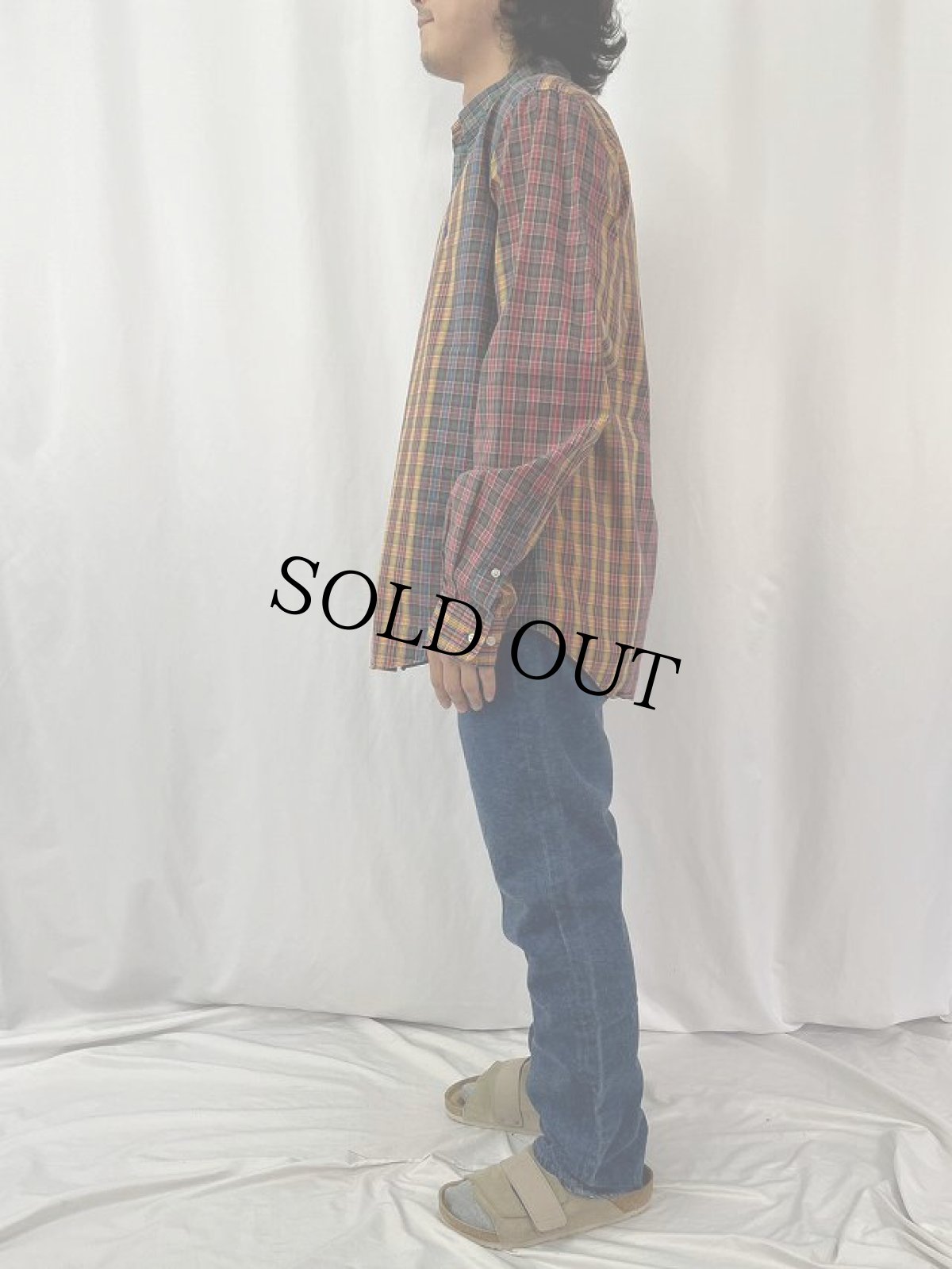画像3: POLO Ralph Lauren ”CUSTOM FIT" チェック柄 クレイジーパターンコットンボタンダウンシャツ L (3)