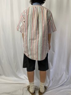 画像4: 90's Ralph Lauren ストライプ柄 ボタンダウンコットンシャツ XL (4)