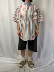 画像2: 90's Ralph Lauren ストライプ柄 ボタンダウンコットンシャツ XL (2)