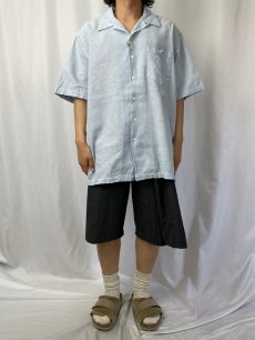 画像2: 90's POLO Ralph Lauren コットン×リネン オープンカラーシャツ L (2)