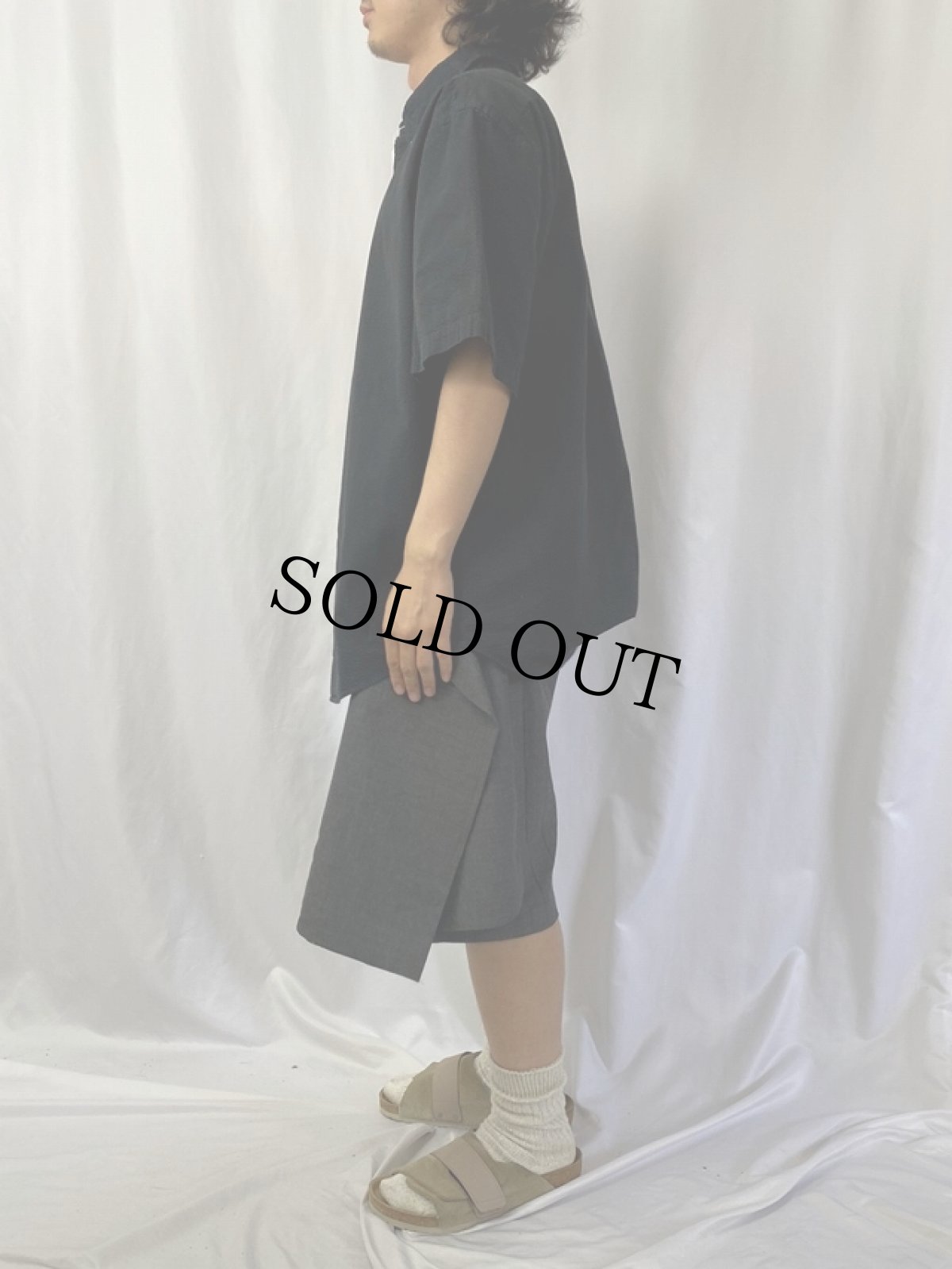 画像3: Ralph Lauren "CLASSIC FIT" シアサッカーボタンダウンコットンシャツ BLACK XXL (3)