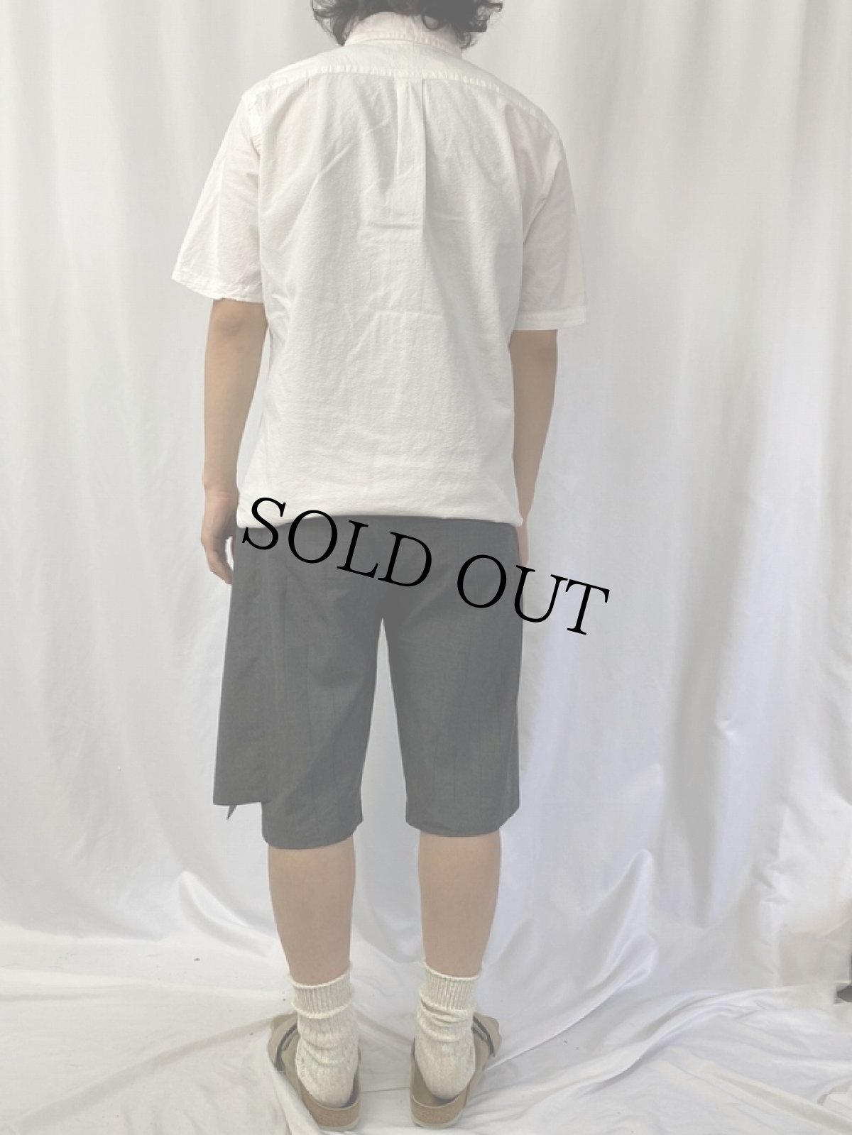 画像4: Ralph Lauren "CLASSIC FIT" シアサッカーボタンダウンコットンシャツ M (4)