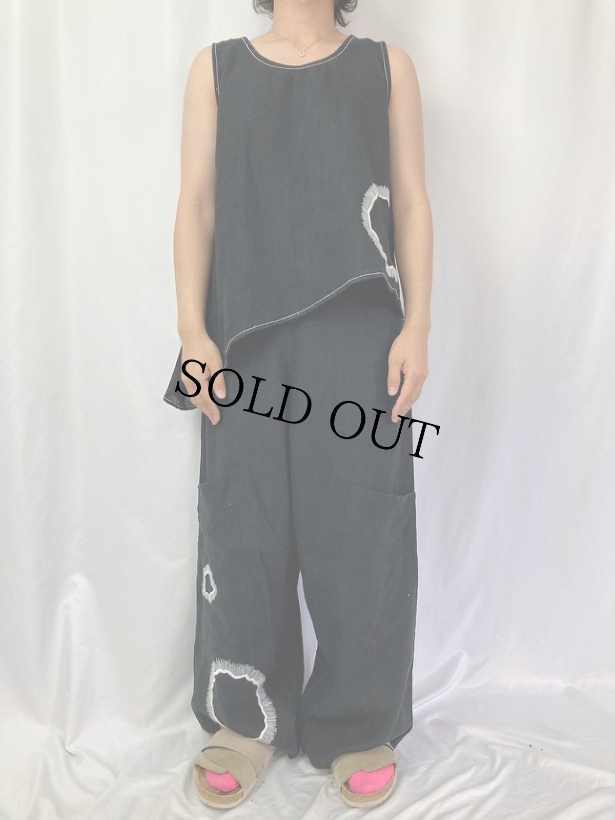 画像2: snapdragon & twig INDIA製 リネン 刺繍セットアップ (2)