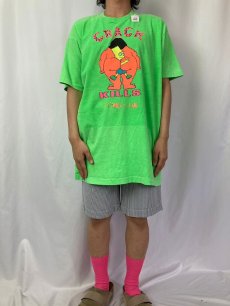 画像2: 90's USA製 "CRACK KILLS" キャラクターパロディプリントTシャツ ONE (2)