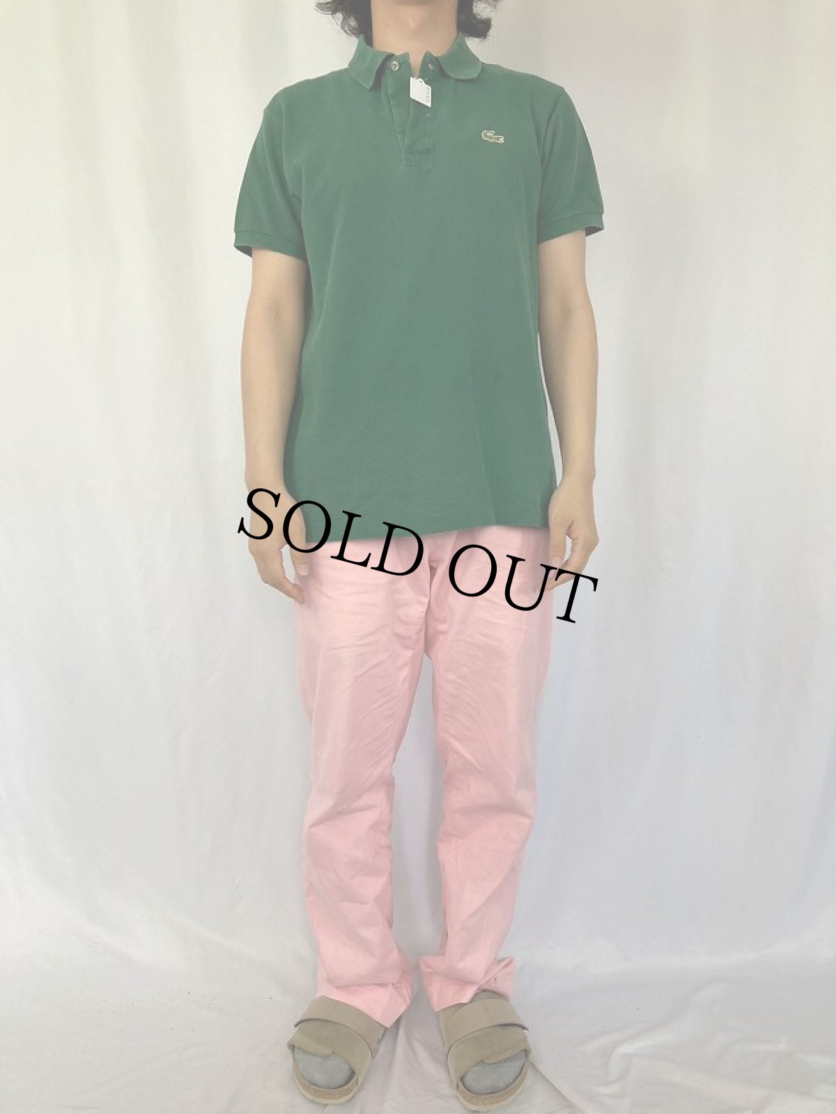 画像2: 70's CHEMISE LACOSTE FRANCE製 ロゴ刺繍 鹿の子ポロシャツ (2)