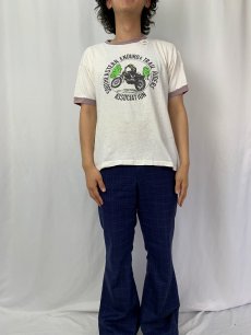 画像2: 80's SE&TRA モトクロスプリント リンガーTシャツ XL (2)